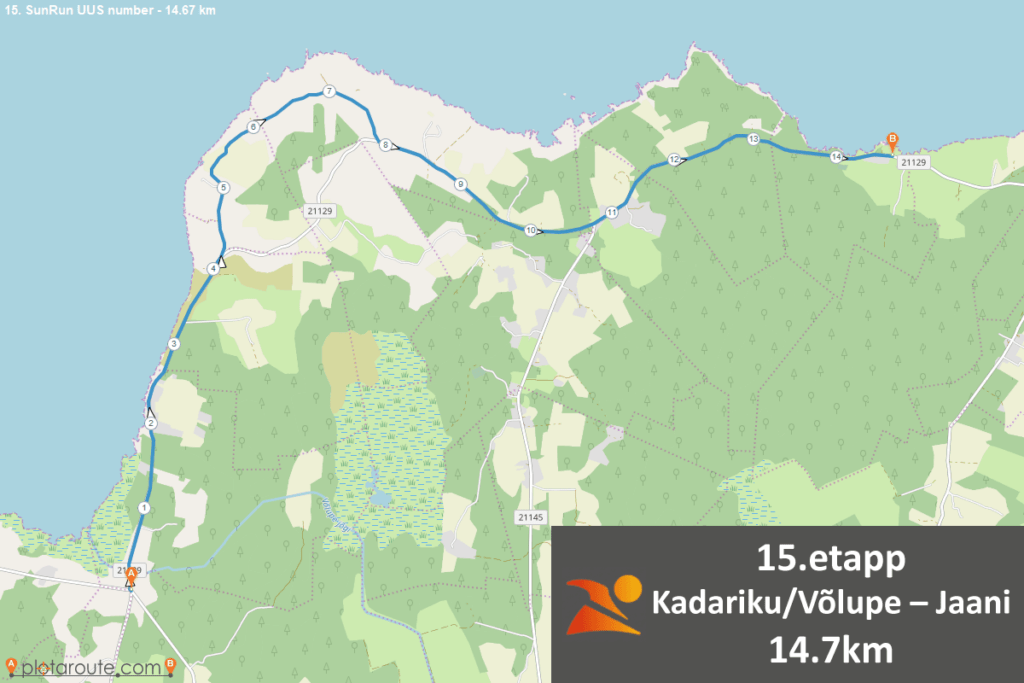 15. Kadariku/Võlupe – Jaani 14.7km